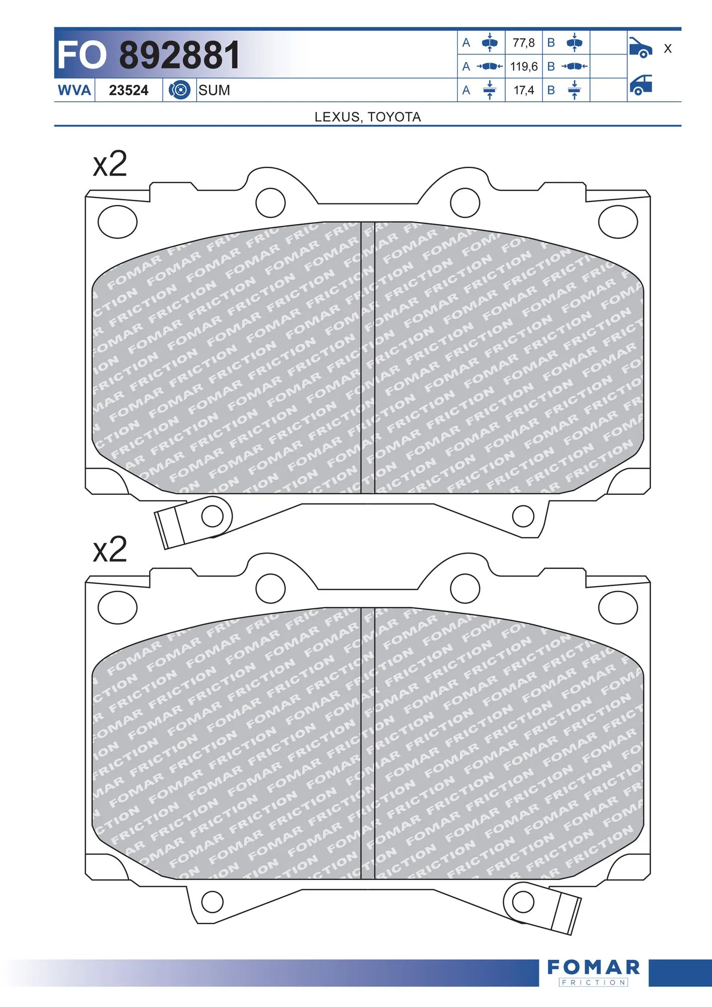 Brake Pad Set, disc brake